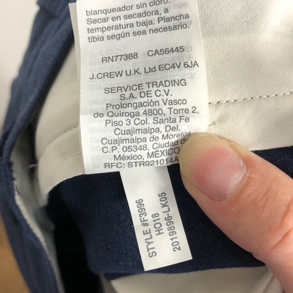 J.Crew Bedford Dress Pants Blue Men’s NWT 32x32 - Picture 8 of 8